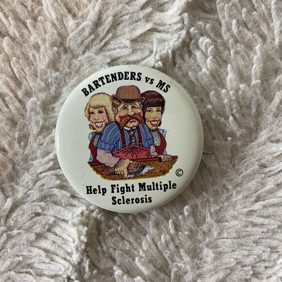 Bartenders vs MS Help‎ Fight Multiple Sclerosis Button Back Pin - Picture 2 of 5
